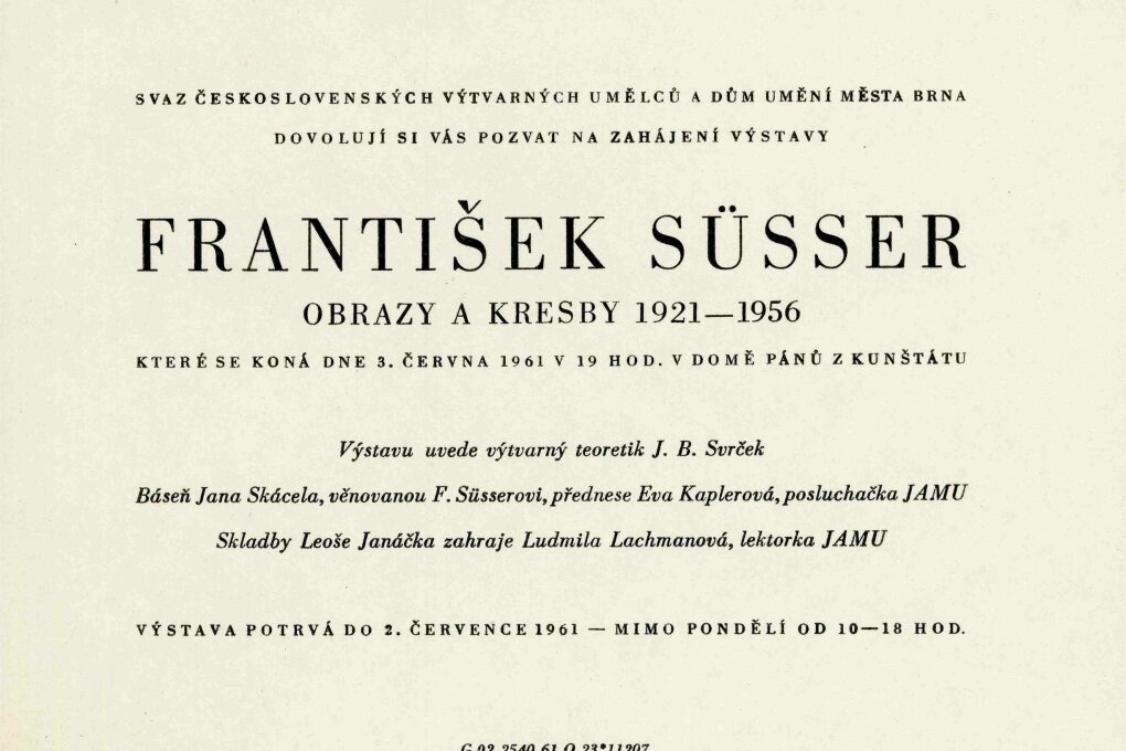 František Süsser – obrazy a kresby 1921–1956